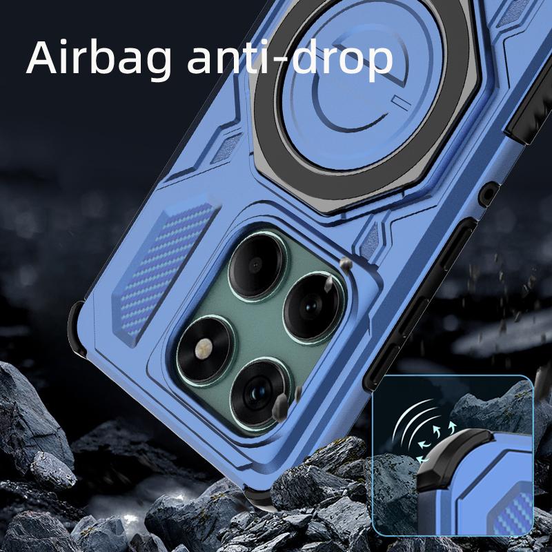 KEYSION Shockproof Magnetic Case for Motorola Edge 60 Fusion 5G Upright Live Ring Stand Phone Back Cover for MOTO Edge 60 60S 5G