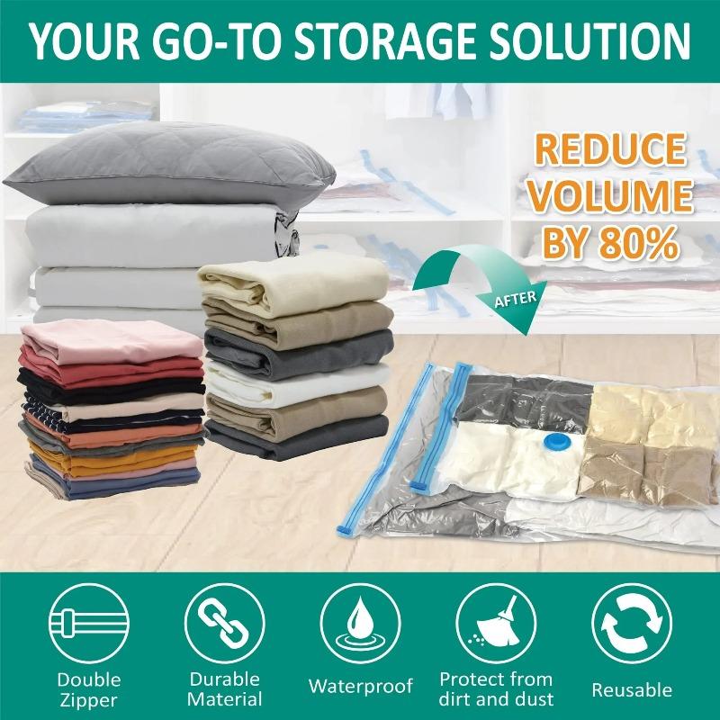 1Pcs Vacuum Storage Bags Vacuum Seal Bag Space Saving Bags for Comforters Clothes Pillow Bedding Blanket Storage or Hand Pump