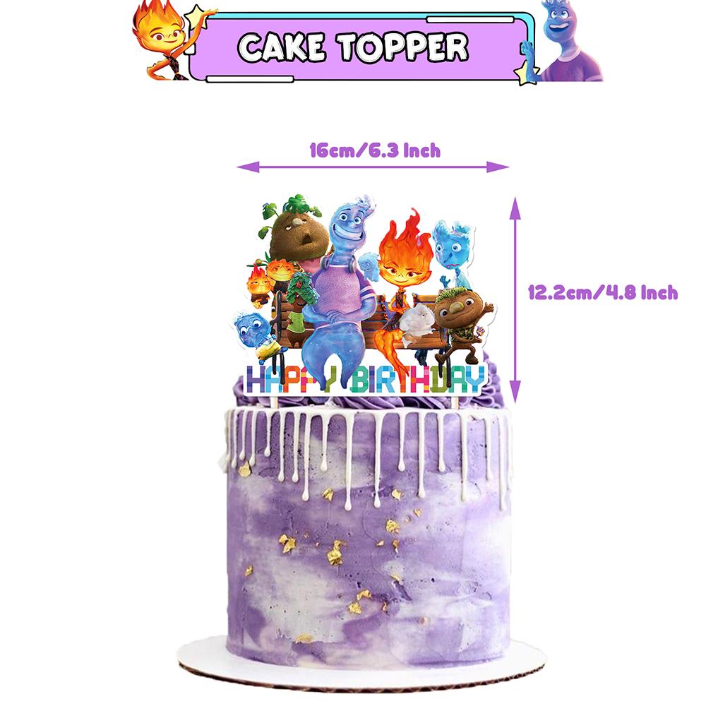 30Pcs Elemental Birthday Party Supplies Include Banner, Cake Toppers, Balloons