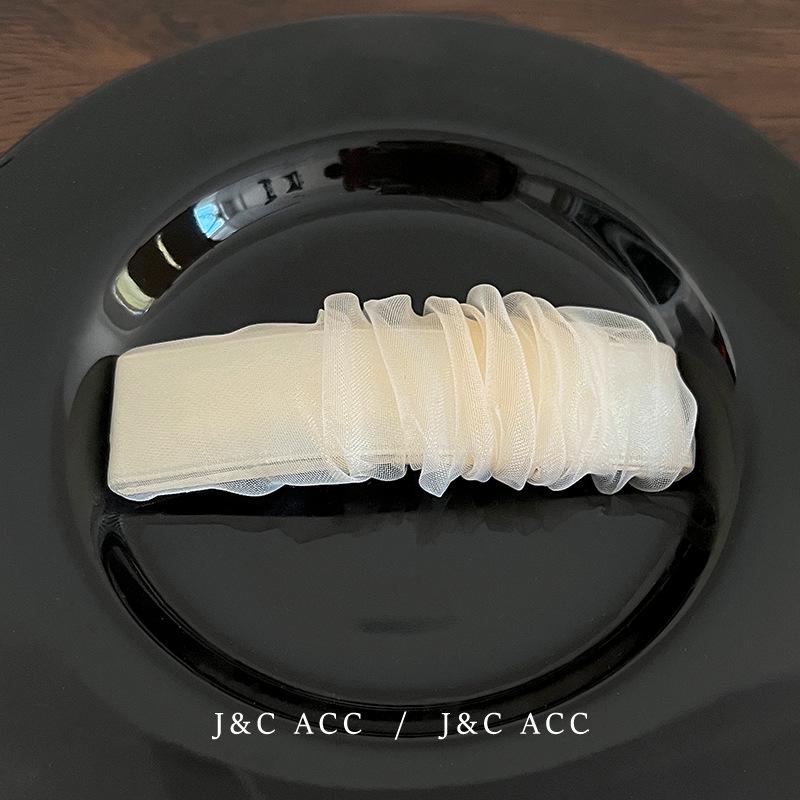 Romantická krajka s řasením a boční sponou - Super vílí princeznovská sponka na ofinu