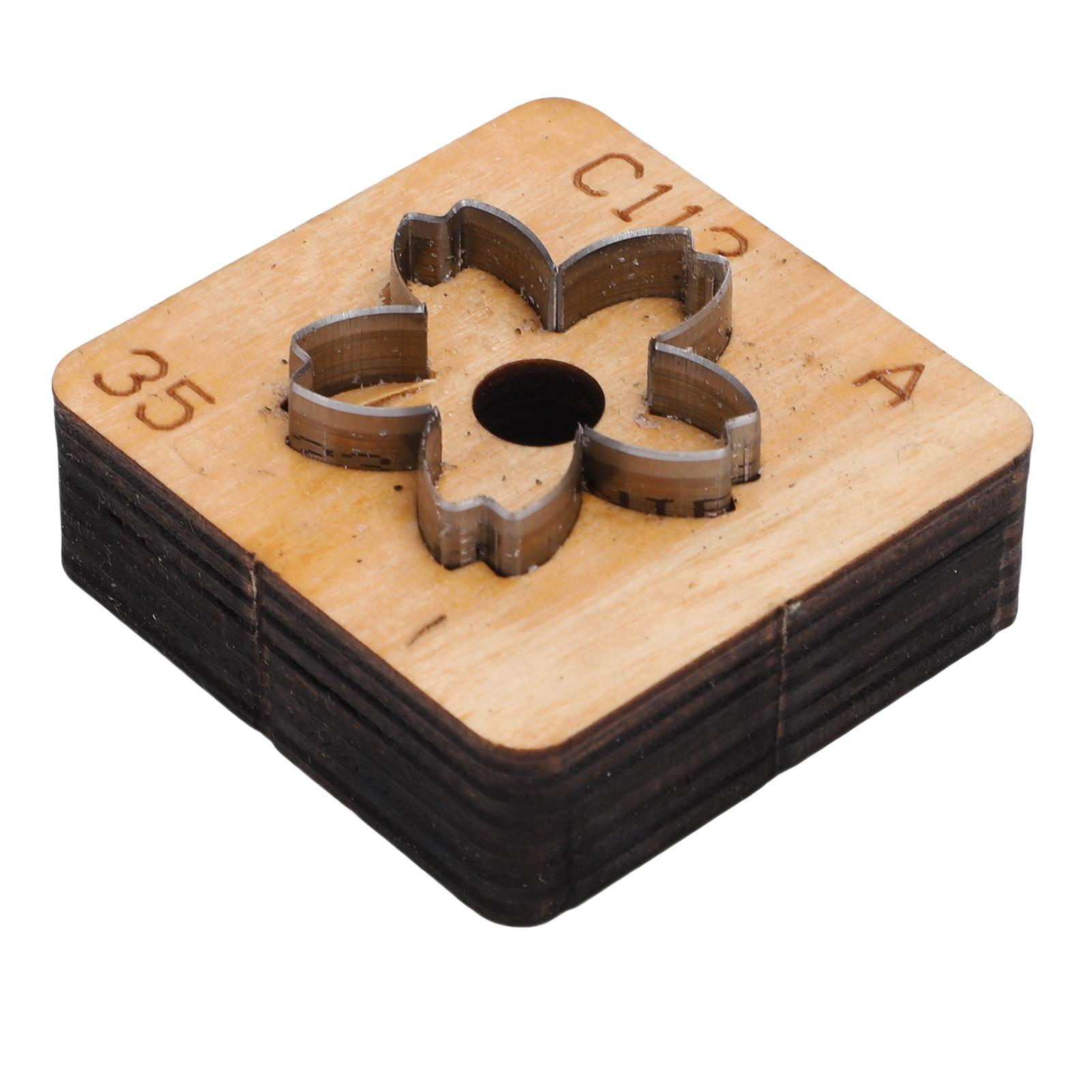 Режущий штамп для кожи в форме цветка   Дерево Углеродистая сталь Форма цветка Форма для резки кожи для рукоделия