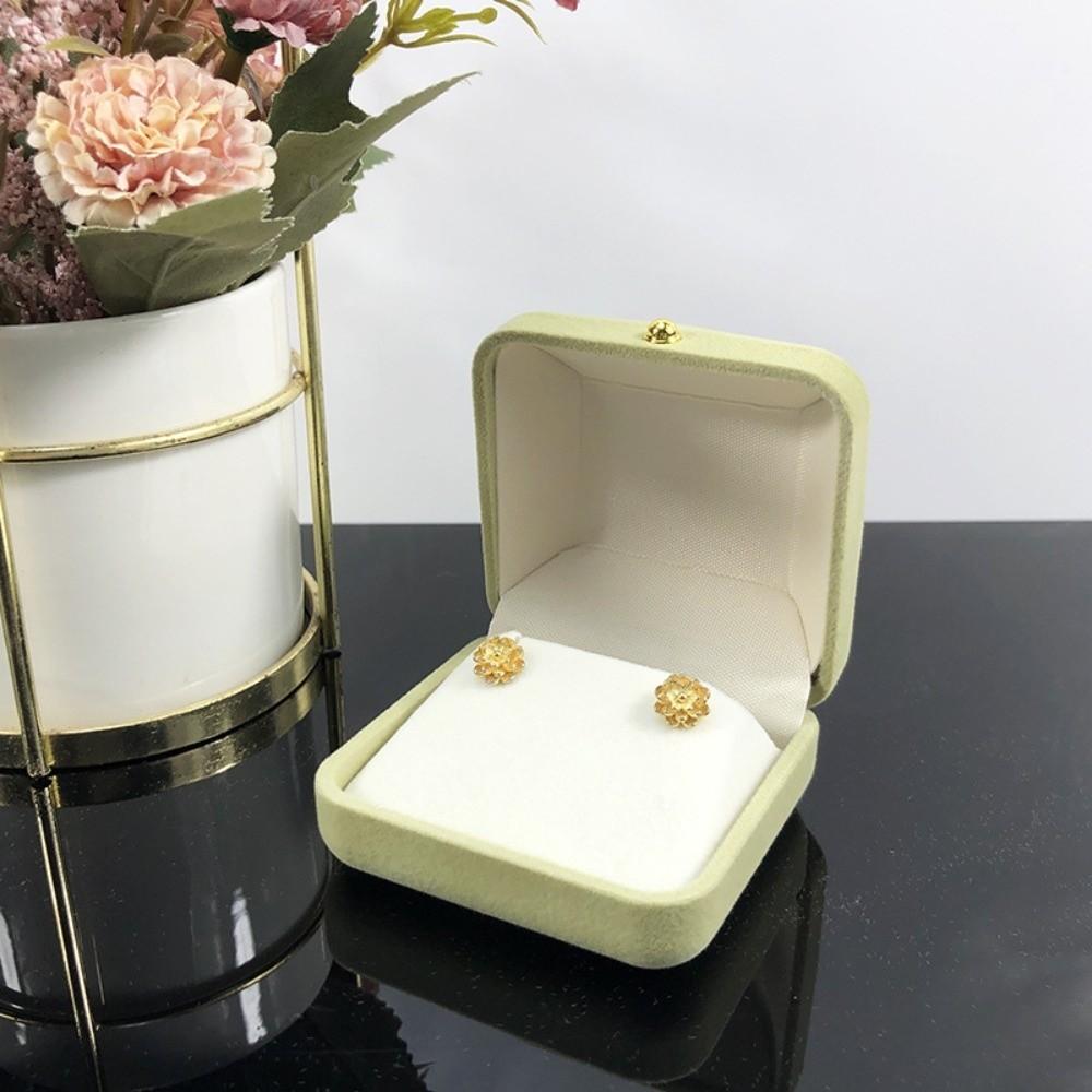 Fashion Velvet Storage Box Portable Multi-functional Holder Solid Color Rings Bearer Box Jewelry Storage