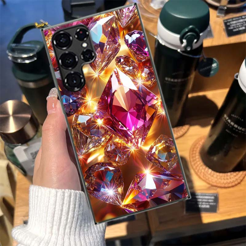 Shining and Dazzling Diamond Gemstones Cases Phone Case for Samsung Galaxy S26 Ultra S25 Edge S24 S23 FE S21 Plus S20 S22 S10 Co