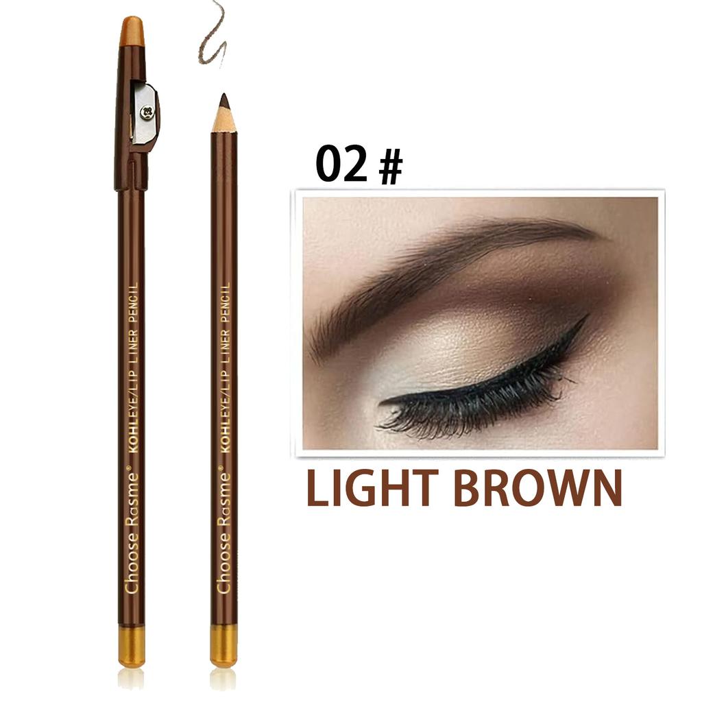 12pcs Eyebrow Pencil Eyeliner lip pencil Natural makeup Long-lasting Black dark coffee light coffee with pencil sharpener