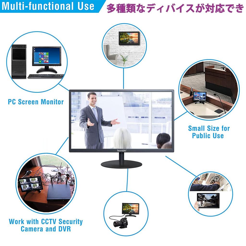 IPS LCD Monitor with 1440x900 Full HD Multifunctional for Office and and Surveillance with Supports 19-inch Resolution, Gaming, PC, Cameras,