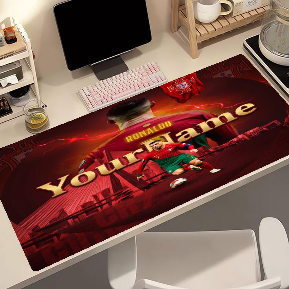 Cristiano Ronaldo Personalized Name Mouse Pad Keyboard Mat Ultralong Desk Mat Nonslip Rubber Base Office Desk Accessory