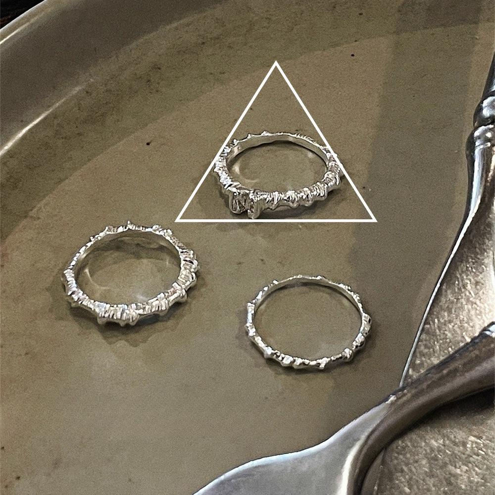 Retro S plain ring, non-fading light luxury index finger ring, open ring.