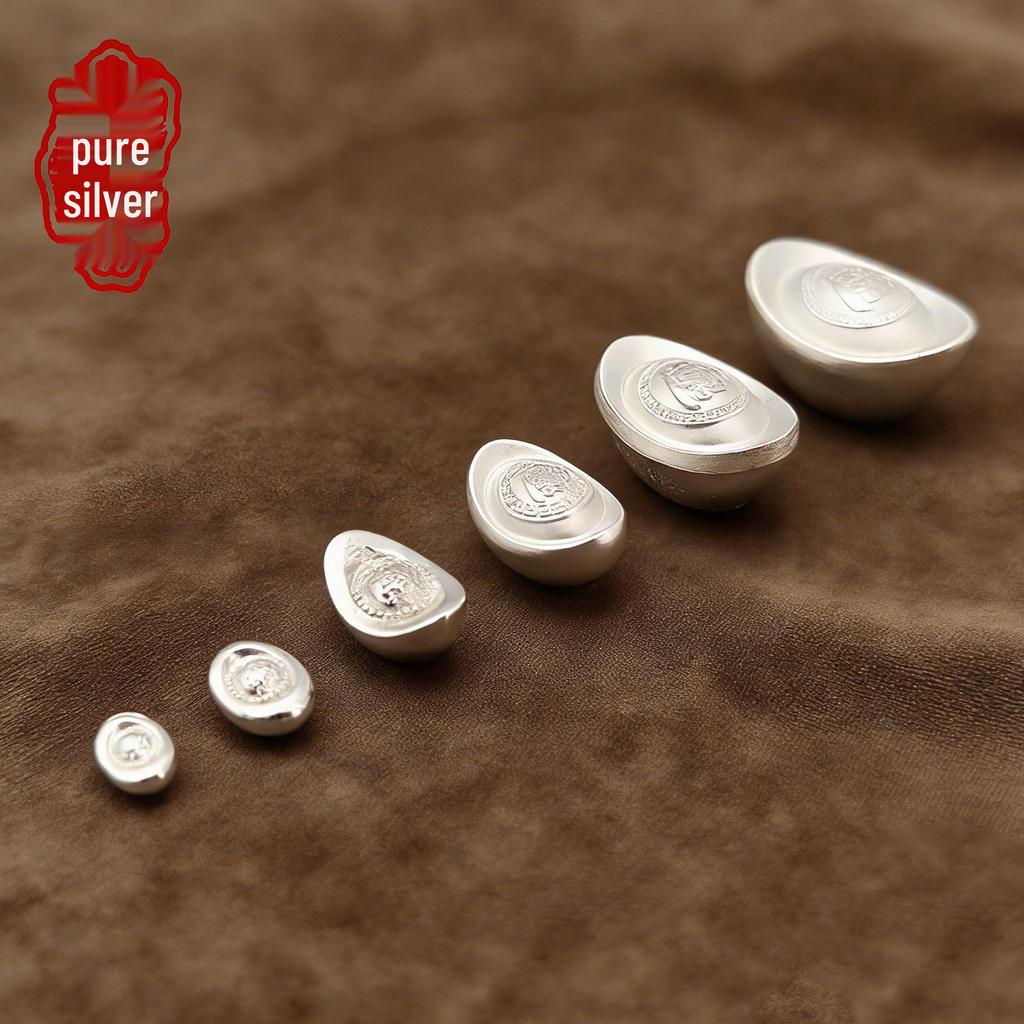 S999 Sterling Silver Beads: DIY Bracelet & Necklace Accessories, Ancient Method Pure Silver for Luck.