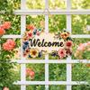 Floral Wooden Welcome Sign Front Door Sign Ornaments Flower Hanging