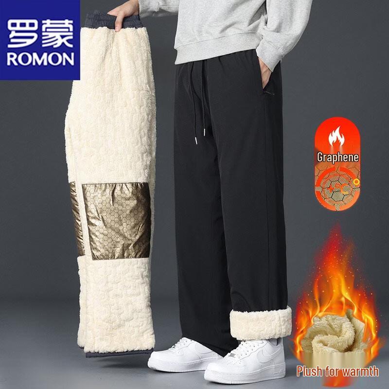 ROMON Men's Winter Plush Lined Straight Leg Pants