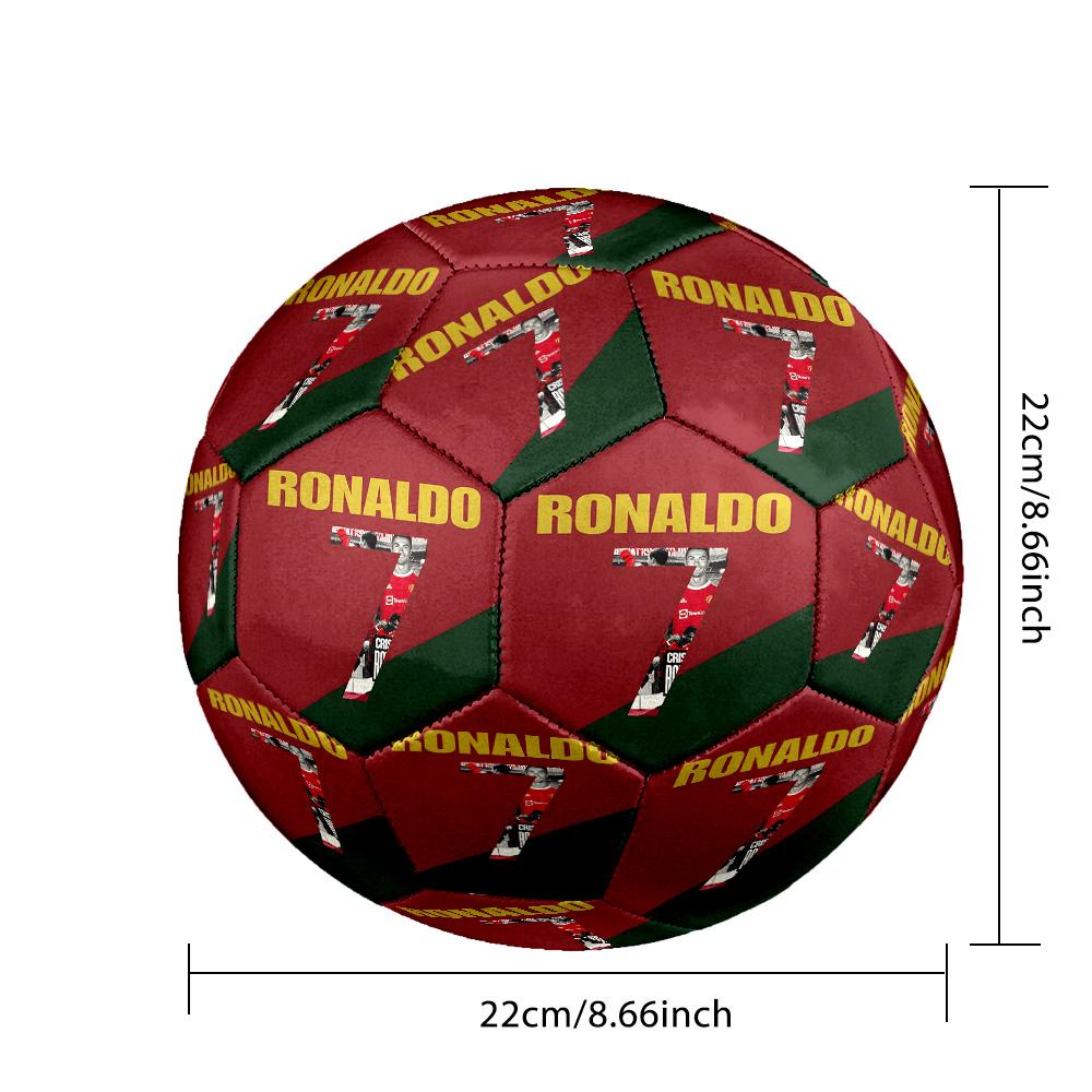 Ronaldo's Iconic Strike Size 5 Football Machine Sewn Indoor/Outdoor Training and Matches Soccer Accessory Perfect Birthday Christmas Gift Idea