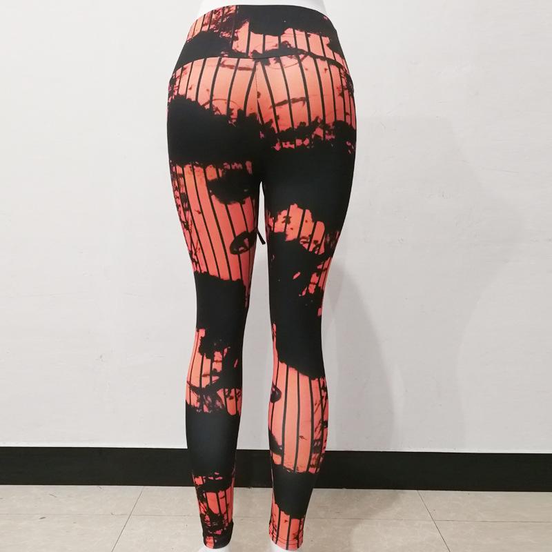 Leggings Deportivos de Capa Base para Fitness con Estampado de Líneas Abstractas Pantalones de Yoga Sexy de Cintura Alta Levanta Glúteos