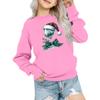 Mote for barn Løstsittende avslappet langermet genser med juleprint Oversized crewneck