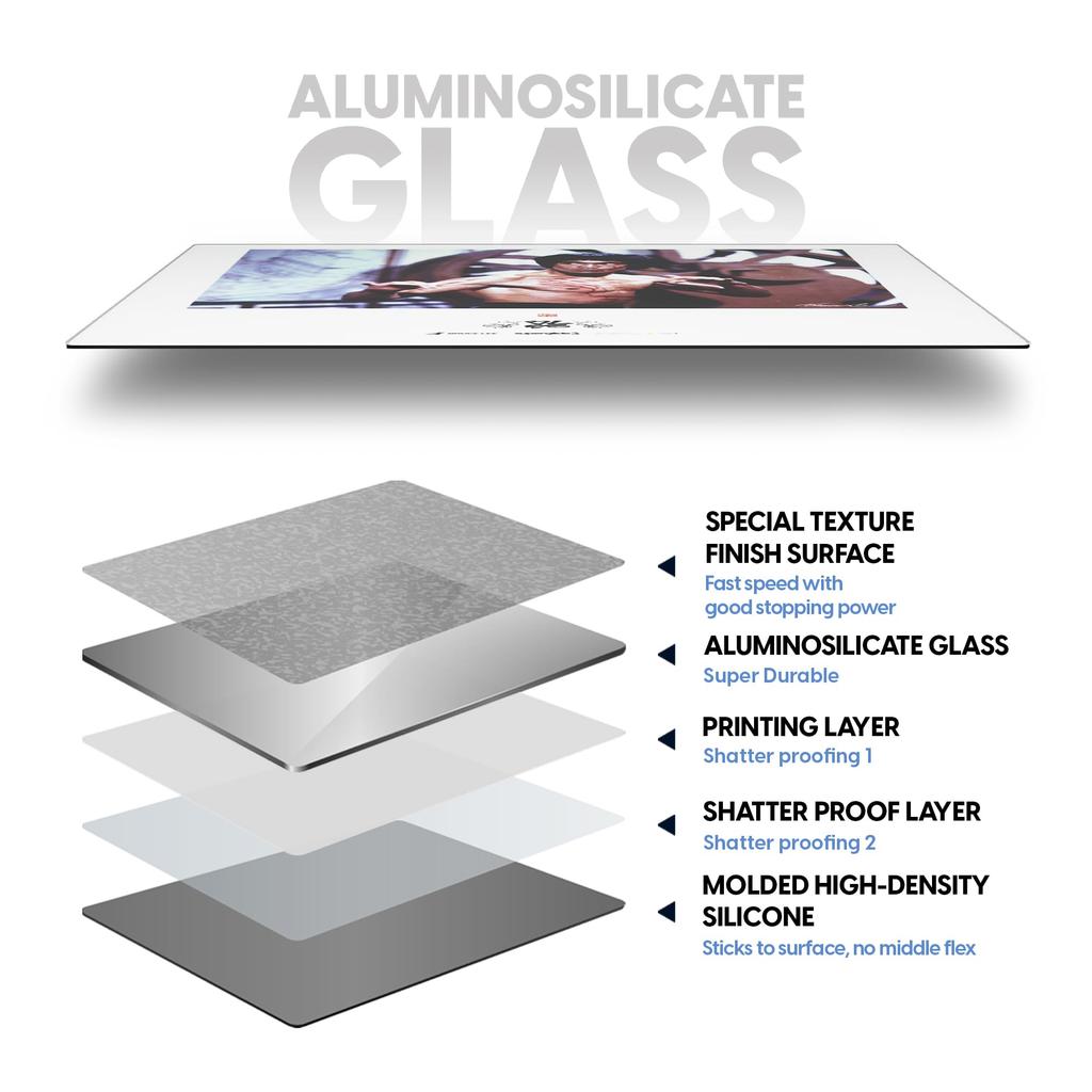 Pulsar Gaming Gears eSports Specification Gaming Mousepad Superglide3 Glass Mousepad Bruce Lee 85th Edition Glass Pad 49cm x 42cm Bruce Lee Non-slip