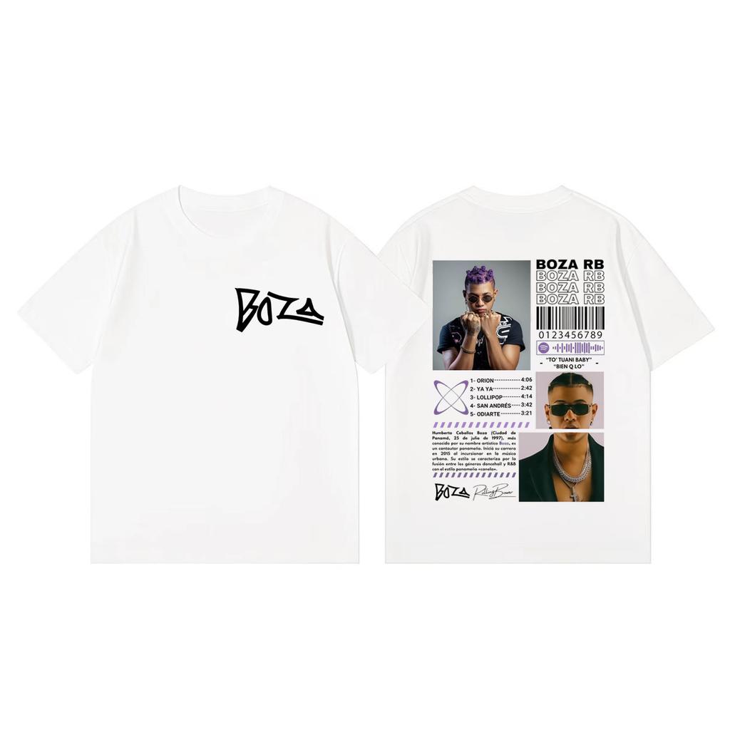 Singer Boza Mas Negro Que Rojo Album Merch Tshirt High Quality Fashion Oversized Tshirts Unisex Women Casual Short Sleeve T Shirt