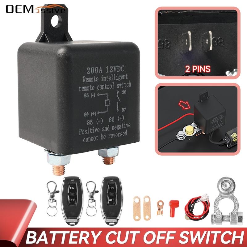 

Remote Battery Disconnect Switch 12V 200A Car Kill Switch Anti-Theft Remote Control Switch Relay Fobs 2 key for Auto Truck Boat