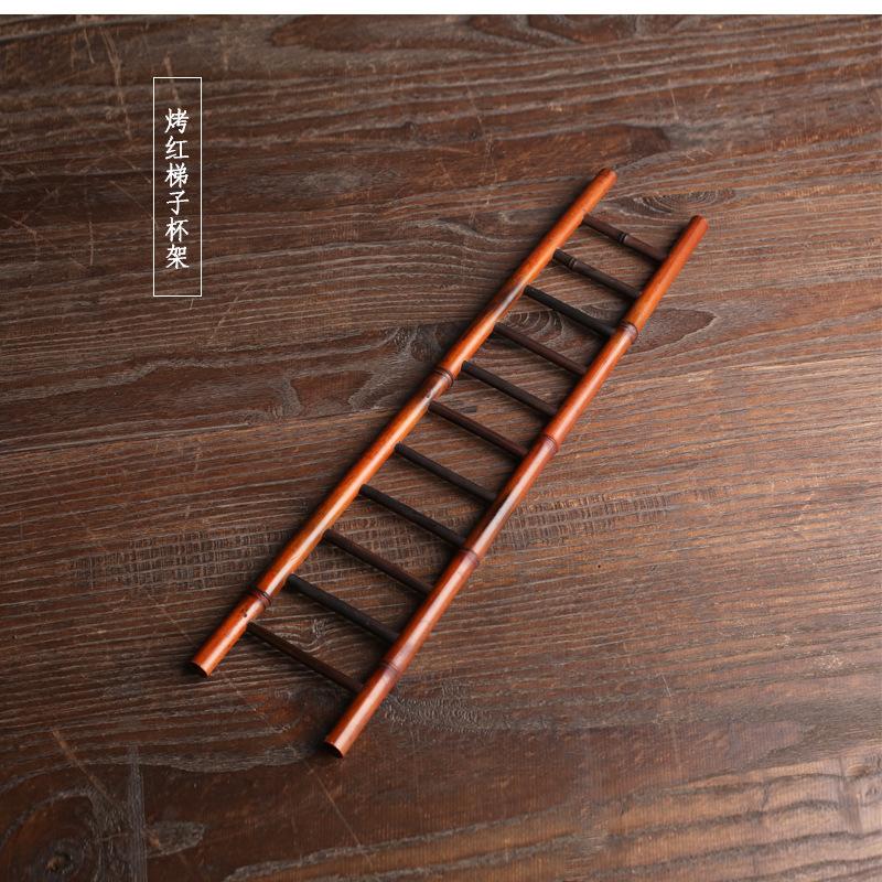 Bamboo Ladder Cup Holder Drainer Creative Bamboo Cup Holder Tea Accessories Bamboo Art Tea Cup Holder