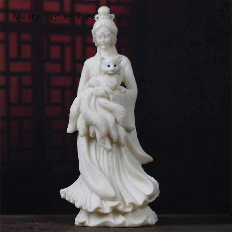 Klasická a kreativní slonovinová dekorace ovoce devítiocasá liška Domov, obývací pokoj, řemesla se sochou Buddhy Umělá