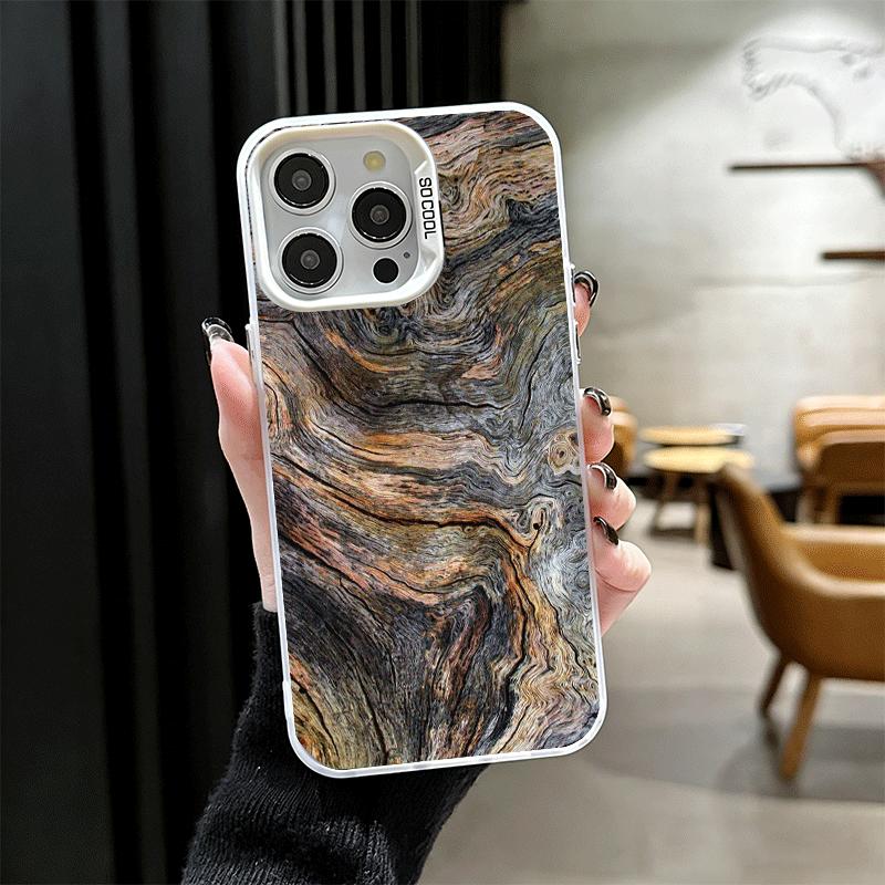 Vintage Wood Grain Pattern Soft Phone Case for iPhone 15 16 17 Pro Max 17Air 16E 14 Plus 13 12 Mini Shockproof Cover Back Shell