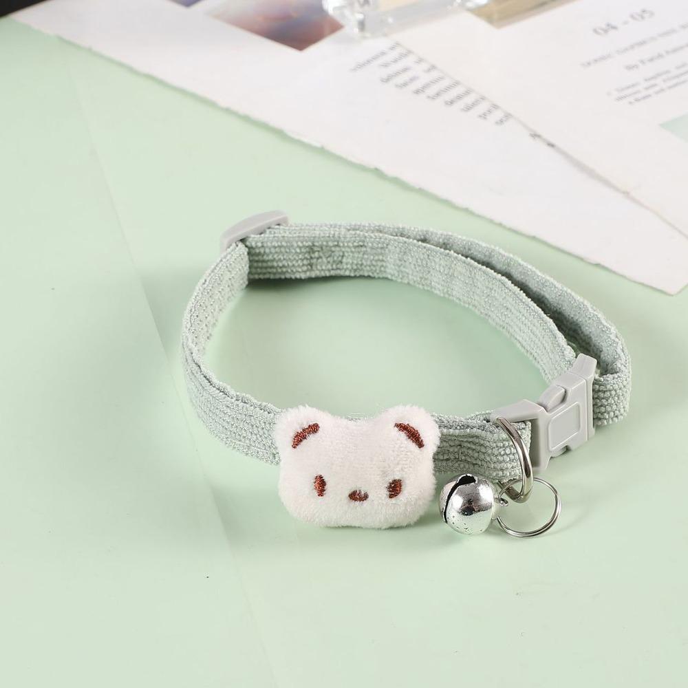 

Corduroy Pet Collar Lovely Cat Collar High Quality Pet Necklace Dog Daily Wear зелений