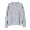 Yang Mi-Inspired Floral Embroidered Knit Cardigan: Korean Style Autumn/Winter Fashion Sweater for Women
