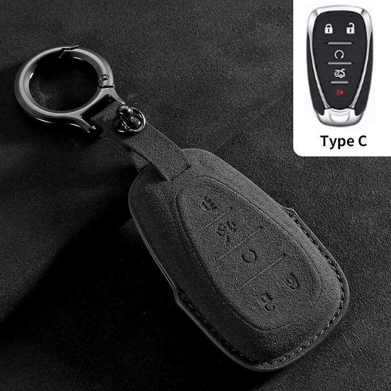 Car Key Case Cover Protective Shell for Chevrolet Chevy Malibu Camaro Cruze Traverse Spark Equinox Sonic Volt Suede Car Keychain