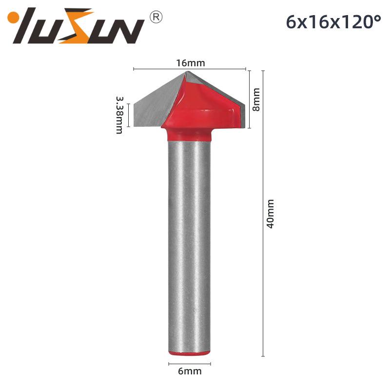 6mm V-Groove Bit Woodworking Cutter - 3D Engraving Knife, V-Shaped, 60/90 Degrees, 6 Patterns