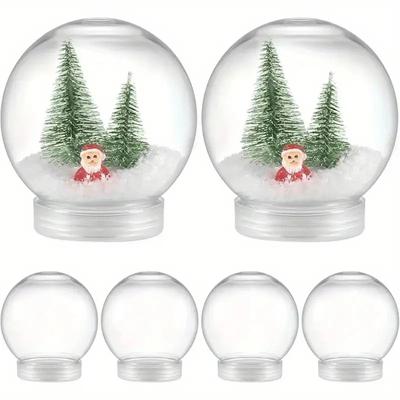 Top Quality Clear Plastic Snow Globes Multi-Use DIY Craft Props Empty with Screw Off Cap for Creative Snow Globe Making Projects