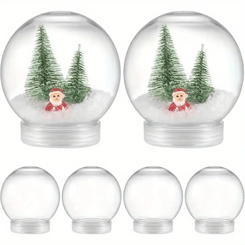Top Quality Clear Plastic Snow Globes Multi-Use DIY Craft Props Empty with Screw off Cap for Creative Snow Globe Making Projects
