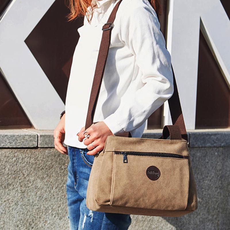 Kvinnor Canvas Bag Handväskor för kvinnor Shoulder Messenger Crossbody Tote Arbetsväskor med stor kapacitet
