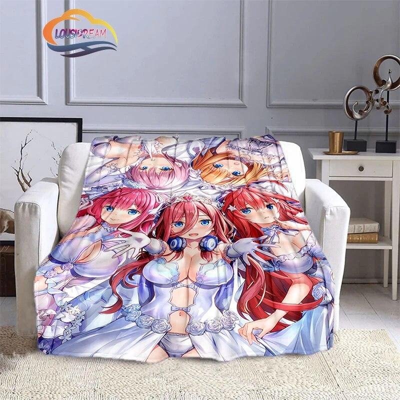 Comic The Quintessential Quintuplets Cashmere Blanket Sexy Anime Girl Flannel Blanke Portable Warm Camping  Soft skin