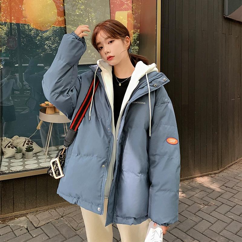 Women's Winter Oversize Jacket Down Cotton Padded Coat Female Loose Casual Overcoat Female Fashion Men Hooded Short Parkas