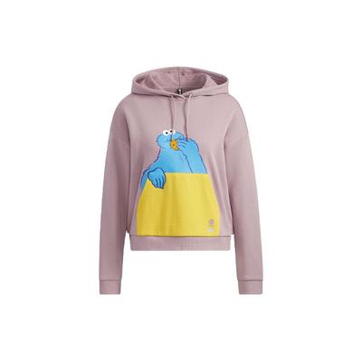 Moletom Solto com Estampa de Desenho Animado da Série Colaborativa Rua Sésamo Manga Longa Tops Femininos Rosa HD7273