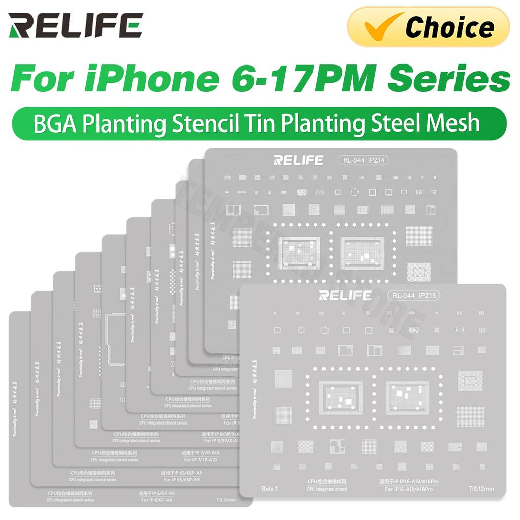 QIANLI MEGA-IDEA Black BGA Reballing Stencil Multifunction Universal Net for iPhone 6-17 Pro Max Planting Tin Steel Mesh Tools