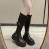 [youshilai] Thick-soled Thick-heeled Knight Boots 2025 Autumn and Winter New Fashionable Versatile But Knee Boots