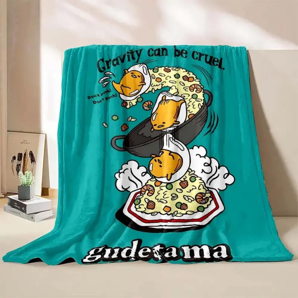 1PC Gudetama Egg Printed Blanket Children Adult Blanket Soft and Warm Bedding for Bed Sofa Outdoor Travel Cover Blanket