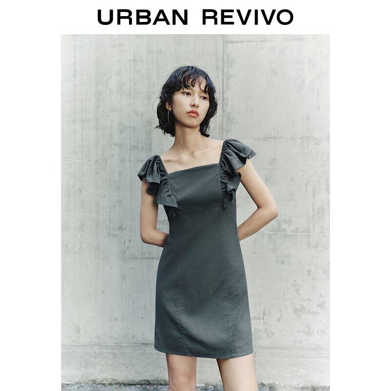 

UR Women s Retro Flutter Sleeve Pleated Mini Dress S