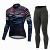 Mens Long Sleeve Cycling Jersey Set Breathable Quick Dry Bike Riding Sportswear