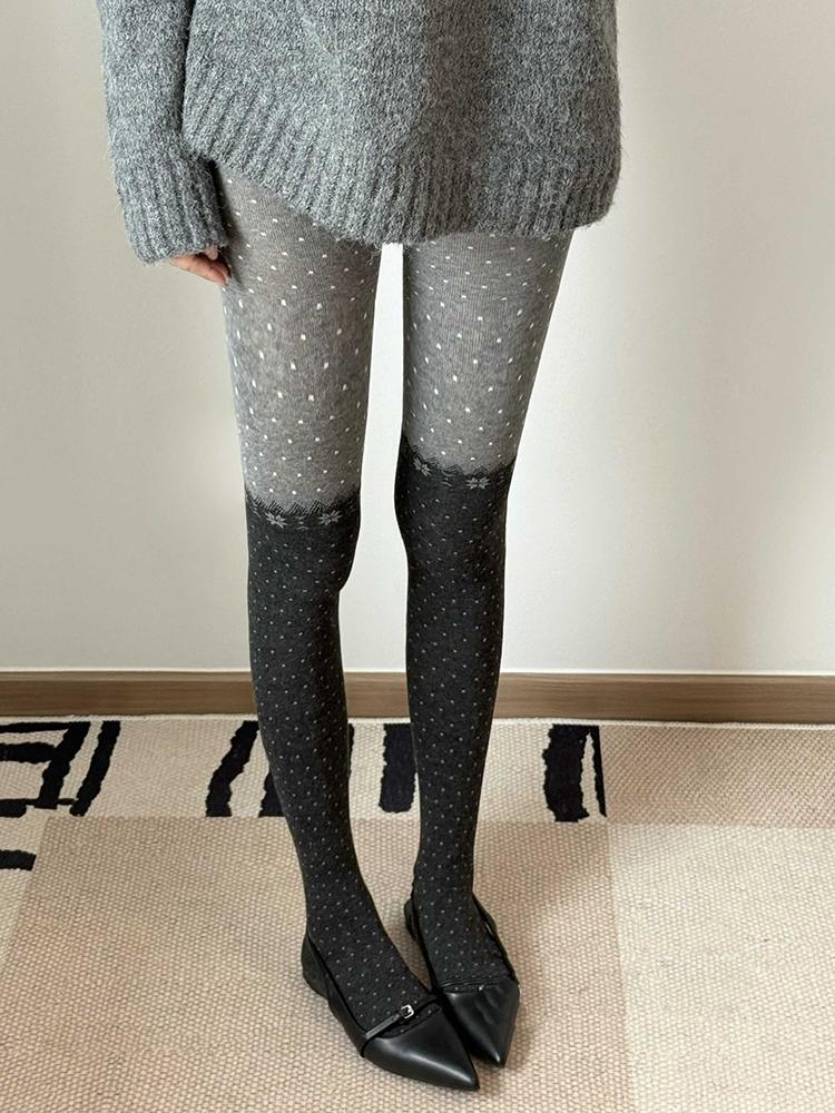 Snowflake Christmas Tights Women Pantyhose 2025 Autumn Winter Polka Dot Patwhwork Leggings for Women Party Pantyhose