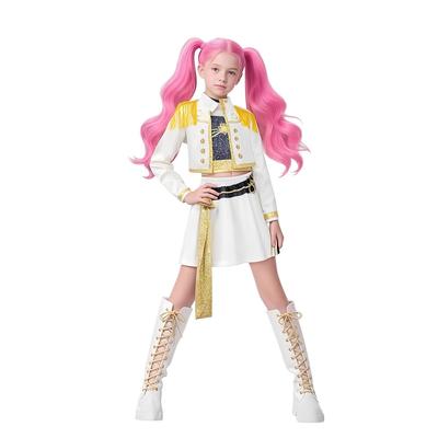 New 2025 Anime KPop Huntrix Zoey Mira Rumi Demon Hunters Cosplay Costume Kids Baby Girls White Black Golden Halloween Outfit