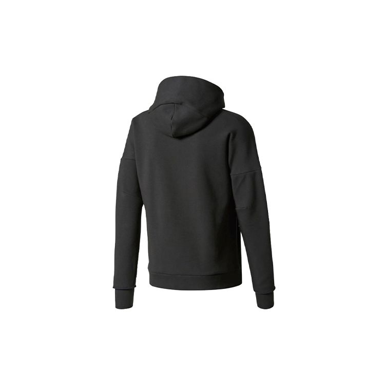 Adidas Logo Knit Hooded Jacket Men Outerwear Black BQ6925