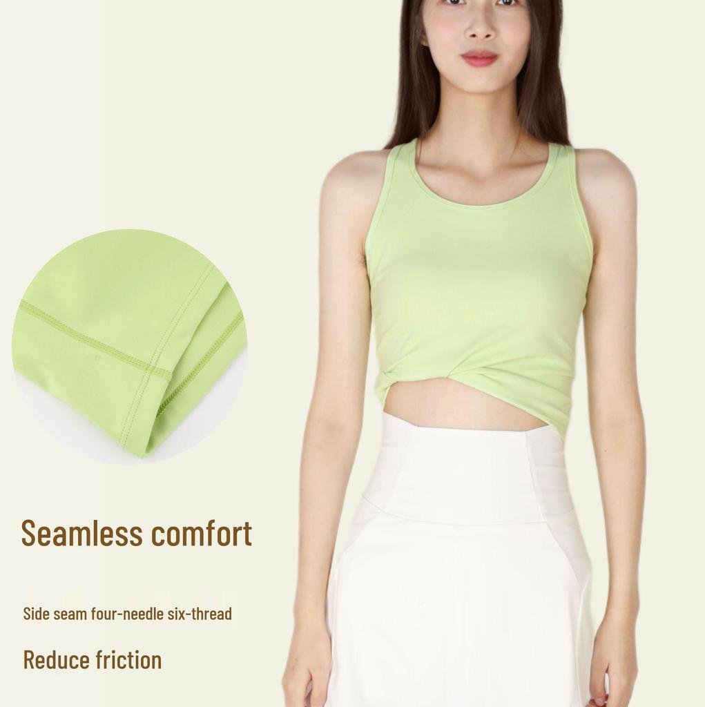 One-Piece Sports Bra with Shock-Absorbing Pads - Pilates & Fitness Vest