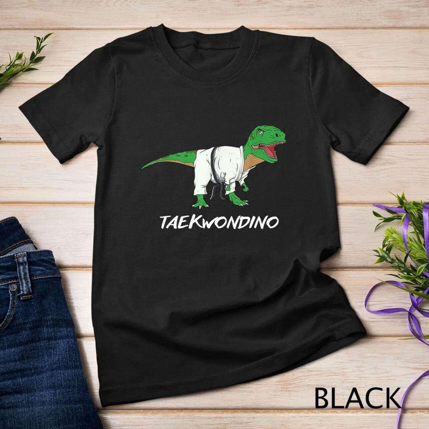 Funny Taekwondo T Rex Dinosaur Cute Martial Arts Boys shirt S