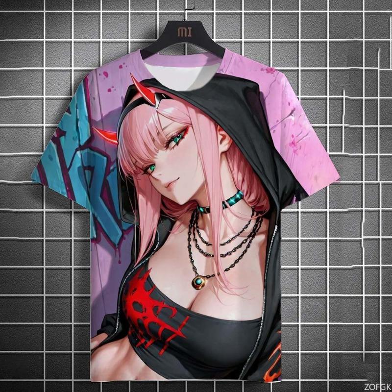 Sexy Anime Mädchen 3D-Druck T-Shirt Tops Herren Damen Mode Sport Übergröße Tops T-Shirts Sexy Mädchen Sommer T-Shirt Kinderbekleidung