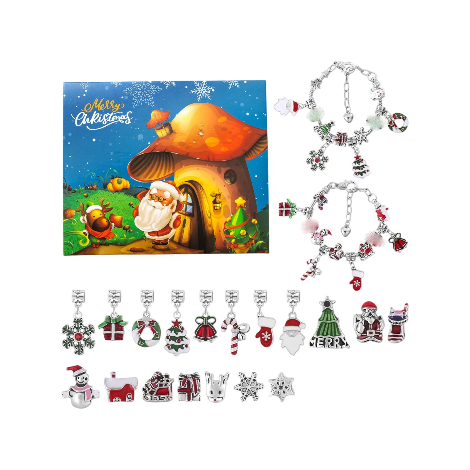 

Серия календарей прибытия с 24 ячейками, браслетные аксессуары, рождественский сюрприз, слепая коробка One Size