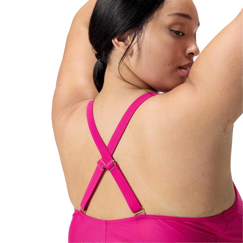 Speedo Womens/Ladies Shaping V Neck Plus One Piece Swimsuit