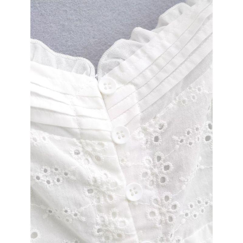 Kaslead New Arrival Women's Clothing Fashion Style Fashion Cotton Decorated Row Button Sling Dress Uwl740051