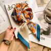 Elegant Silk-Like Square Scarf Women Korean Style Print Neck Lightweight 70x70cm Nylon Fashion Accessory