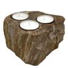 Petrified Wood Tealight Candle Holders Set of 3
