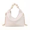 PU Leather Cloud Shoulder Bag Korean Style Women Crossbody Bag Casual Pearl Handle Handbag  Wallet